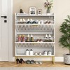 Resenkos Modern Vertical White Shoe Cabinet Organizer Storage Rack with Gold Legs for Entryway - 3 of 4
