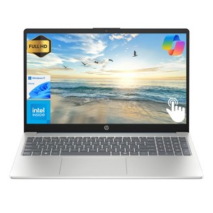 HP 15 AI Copilot Laptop, 15.6" FHD Touch, Intel i3-N305 8-Core, 32GB RAM, 2TB SSD, HDMI, HD Cam, Num Keypad, Wi-Fi 6, Win 11 Home, Blue - 1 of 4