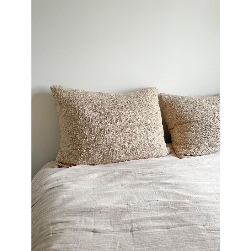 Cotton Beige Boucle Dutch Euro Pillow 28x36, 1 of 7