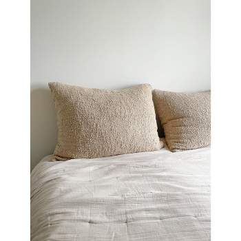 Cotton Beige Boucle Dutch Euro Pillow 28x36