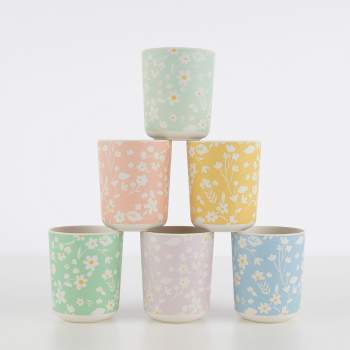 Meri Meri Floral Reusable Bamboo Cups (Pack of 6)