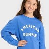Girls' 4th of July Pullover Sweatshirt - Cat & Jack™ Blue - 2 of 4