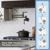 WOWOW Wall Mounted Pot Filler with Double Handle in Brushed Nickel - 3 of 4