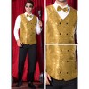 Lars Amadeus Men's V-Neck Slim Fit Double-Breasted Party Disco Prom Nightclub Sleeveless Sequin Vest - 4 of 4