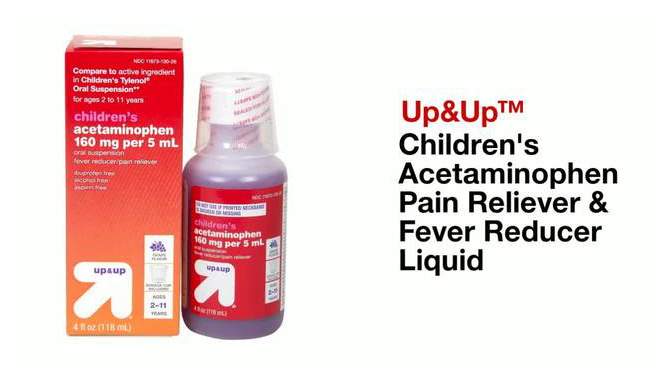 Children&#39;s Acetaminophen Pain Reliever &#38; Fever Reducer Liquid - Grape - 4oz - up &#38; up&#8482;, 2 of 8, play video