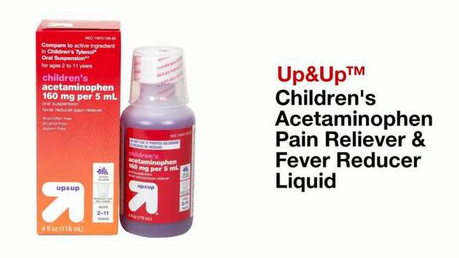 Children&#39;s Acetaminophen Pain Reliever &#38; Fever Reducer Liquid - Bubblegum - 4 fl oz. - up &#38; up&#8482;, 2 of 8, play video