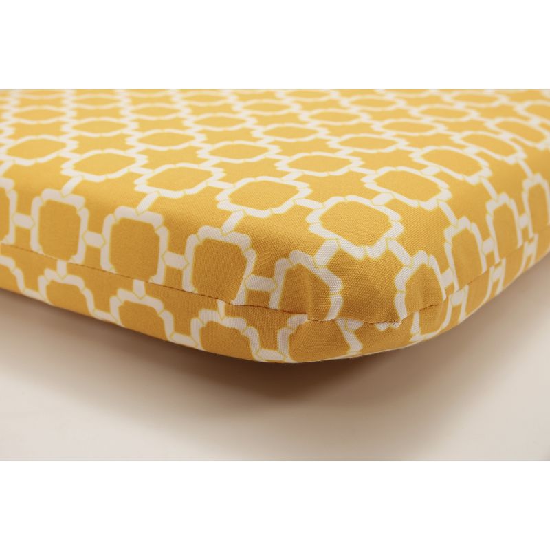 2pc Rounded Corners Outdoor Seat Pads Yellow/White Geometric - Pillow Perfect, 3 of 7