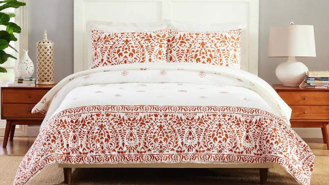 3pc Paloma Comforter Set Orange/White - Laurel & Mayfair, 2 of 10, play video