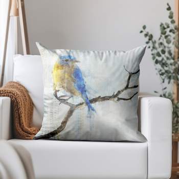 Americanflat Animal Little Blue Bird I By Pi Creative Art Throw Pillow
