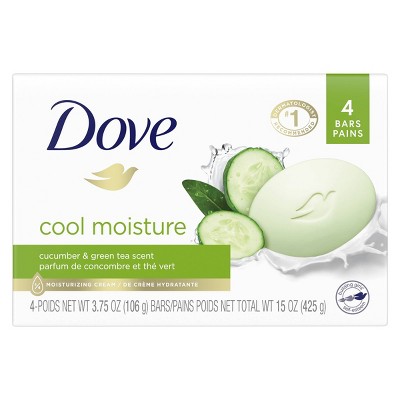 Dove Cool Moisture Beauty Bar Soap Cucumber and Green Tea - 4pk - 3.75oz each
