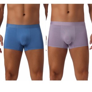 INSPIRE CHIC Men's 2 Pack Soft Elastic Waist Solid Color Boxer Briefs - 1 of 4