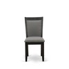 East West Furniture,Modern Dining Chairs - Dark Gotham Grey Linen Fabric Seat and High Chair Back (Set of 2) - 3 of 4