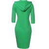 Women's Casual Long Sweatshirts 3/4 Sleeve Hooded Bodycon Dress with Kangaroo Pocket - 3 of 4