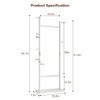 Freestanding Coat Rack, Wood Coat Tree with 5 Hook, Entryway Clothes Racks for Hanging Coats Suits Jacket, Coat Rack Standing For Bedroom Office - 4 of 4