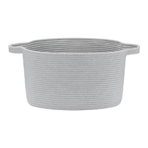 Unique Bargains Woven Handcrafted Cotton Rope Decorative Storage Basket 19" x 13.5" x 11" - 1 of 4