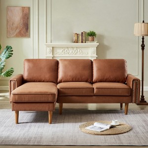 82.2" L-Shape Sofa Couch, Upholstered Deep Seat Sofa Couch,Comfy Loveseat for Living Room Bedroom Apartment Office - 1 of 4