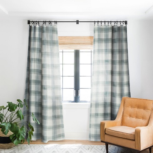 NEW ANTHROPOLOGIE GREY MOTIF WOVEN RAYAS CURTAIN WINDOW PANEL 50" X 108" 