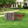 Heather Greige Dog Crate Furniture.as a 43.3" side end table.for dogs up to 80 lb, with a heavy-duty cage, enclosed base and double - door design. - 4 of 4