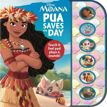 Disney Moana - Pua Saves the Day Textured Sound Board Book - Touch & Feel Textured Sound Pad for Tactile Play