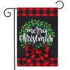 Briarwood Lane Christmas Wreath Burlap Garden Flag Checkered Plai - 2 of 4