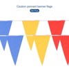 Unique Bargains Reusable Triangle Bunting Flags for Outdoor Party 108ft Red Blue Yellow 64 Pcs - 4 of 4