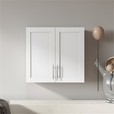 SKRAN Stackable Wall Mounted Storage Cabinet, 11.81" D x 31.50" W x 29.92" H- MDF Material