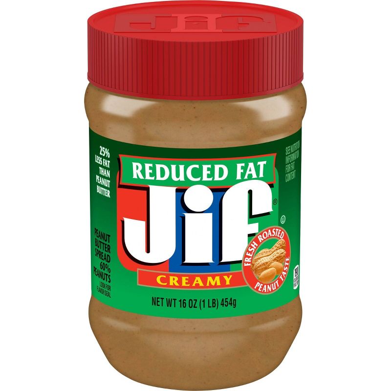 Jif Reduced Fat Creamy Peanut Butter - 16oz, 1 of 7