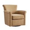 TiramisuBest Faux Leather Swivel Accent Chair-Willow taupe - 3 of 4