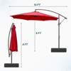 Aoodor 10ft Patio Umbrella with Base Included, Outdoor Offset Cantilever Umbrella with Easy Tilt Adjustment, UV-Blocking Polyester Shade, 8 Ribs - 3 of 4