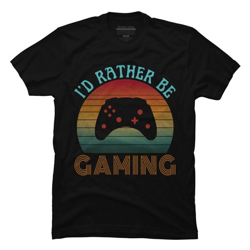 Men's Design By Humans I'd Rather Be Gaming By Punsalan T-shirt - Black ...