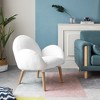 Modern Accent Chair, Arm Chair With Solid Wood Frame, Ergonomic Design Upholstered Chair - 2 of 4