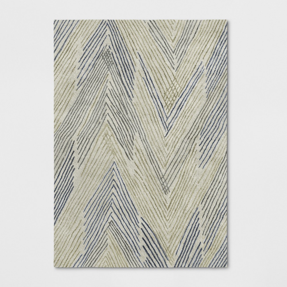 7'X10' Chevron Tufted Wool Abstract Area Rug Beige - Project 62 was $349.99 now $174.99 (50.0% off)