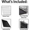 24 Inch Rabbit Cage, Portable Rabbit Carriers with Slide Out Tray, Top & Front Door, Folding Small Critter Carriers Cage - 3 of 4