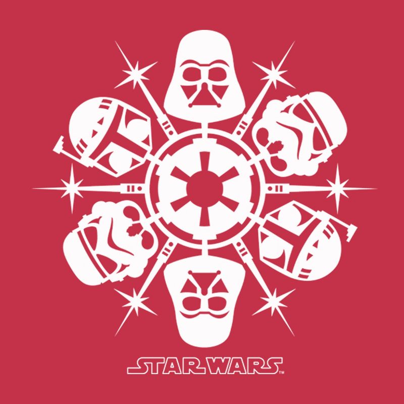 Men's Star Wars Christmas Dark Side Snowflakes T-Shirt, 2 of 6
