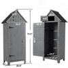 TROPOW Outdoor Wooden Storage Shed with Sloping Asphalt Roof Garden Shed Storage House for Patio Lawn Backyard 30.3" L x 21.3" W x 70.5" H Grey - 3 of 4