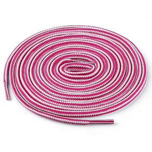 Elerevyo Round Rope Dual Colored Striped 0.2" Thick Boot Sneakers Shoelace 3 Pairs - 1 of 4