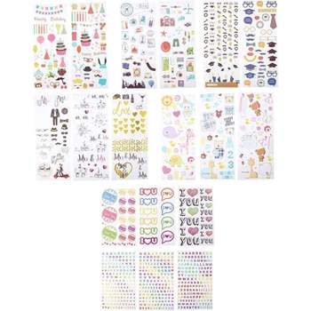 Mini Scrapbook Kit 4 Sheets 8 x 8 - Sticker Sheet - Raised Stickers -  Ribbons 