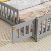 Nicbex Twin/Full House-Shaped Headboard Floor Bed with Fence and Door,Sturdy Wood Twin Montessori Floor Bed with Safety Guardrails for Toddlers - 4 of 4