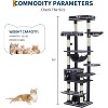 74" Large Cat Tree for Big Cats - Multi-Level w/ Scratching Posts, Hammock, Feeding Station & Cat Condo - 2 of 4