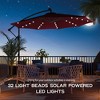 CLIHOME 11 ft. Outdoor LED Lamp Cantilever Umbrella 360-degree Rotation Patio Offset Umbrella with Base - 3 of 4