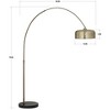 Possini Euro Design Sally Modern 70" Tall Standing Floor Lamp Large Arc Bronze Black Metal Living Room Bedroom House Reading Perforated Gold Shade - 4 of 4