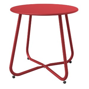 Yardgrace 18-Inch Foldable Metal Side Table w/Detachable Design & Adjustable Feet - 1 of 4