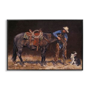 Stupell Industries Western Horse & Dog Black Framed Giclee Art - 1 of 4
