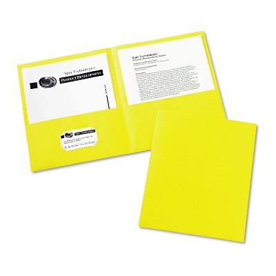 Avery Two-Pocket Folder 40-Sheet Capacity Yellow 25/Box 47992