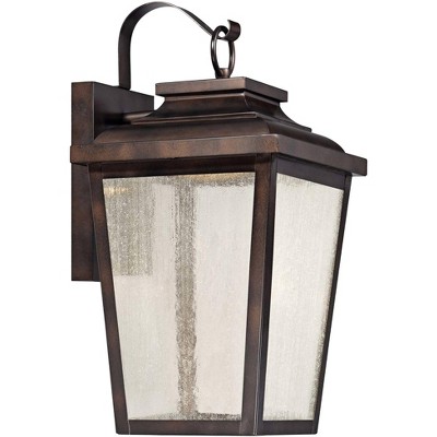 Minka Lavery Rustic Outdoor Wall Light Fixture Chelesa Bronze LED 16 3/4" Glass Shade for Post Exterior Barn Deck Porch Yard Patio