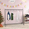 Angel Sar 46" Freestanding Christmas Stocking Holder Stand, 10 Removable Hooks + 6 Toppers, 300lb Capacity with Locking Casters, Black - 4 of 4