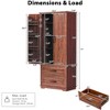 ORRD 1" Farmhouse Pantry Cabinet, Freestanding Cupboard with 2 Drawers, 8 Door Shelves & 3 Shelves for Kitchen, Dining, Living Room, Laundry, Brown - 4 of 4