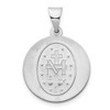 Black Bow Jewelry 14k White Gold Hollow Round Miraculous Medal Pendant, 18mm (11/16 In.) - 3 of 4