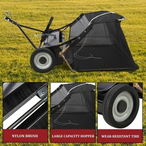 42 Inch Lawn Sweeper Tow Behind, 24 cu.ft. Large Pull Behind Grass Sweeper, Heavy Duty Leaf & Grass Collector - 1 of 4