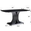 NicBex 63" Modern Rectangle Dining Table,Kitchen Table with Faux Marble Table Top and X-Shape MDF Base for 4 Seaters,Black - 3 of 4